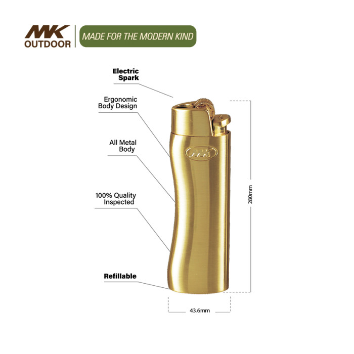 Golden and Silver Metal Flint Cigarette Lighters