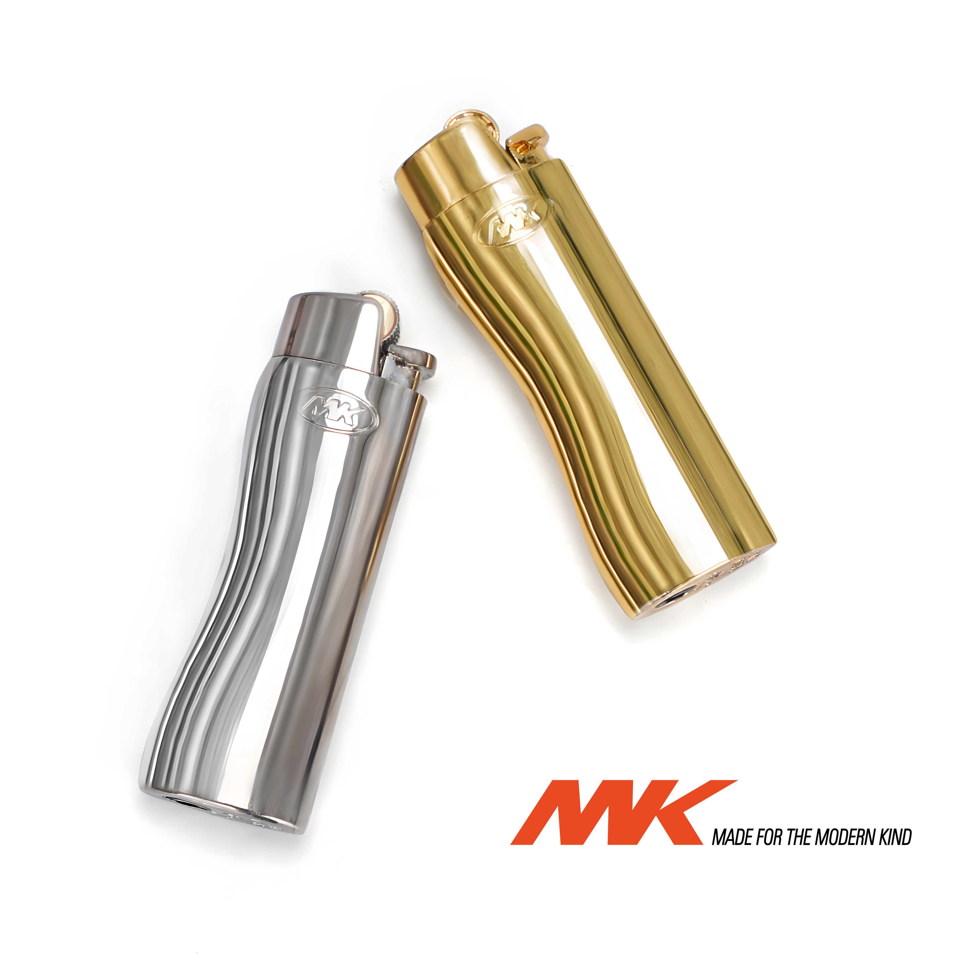 Golden and Silver Metal Flint Cigarette Lighters