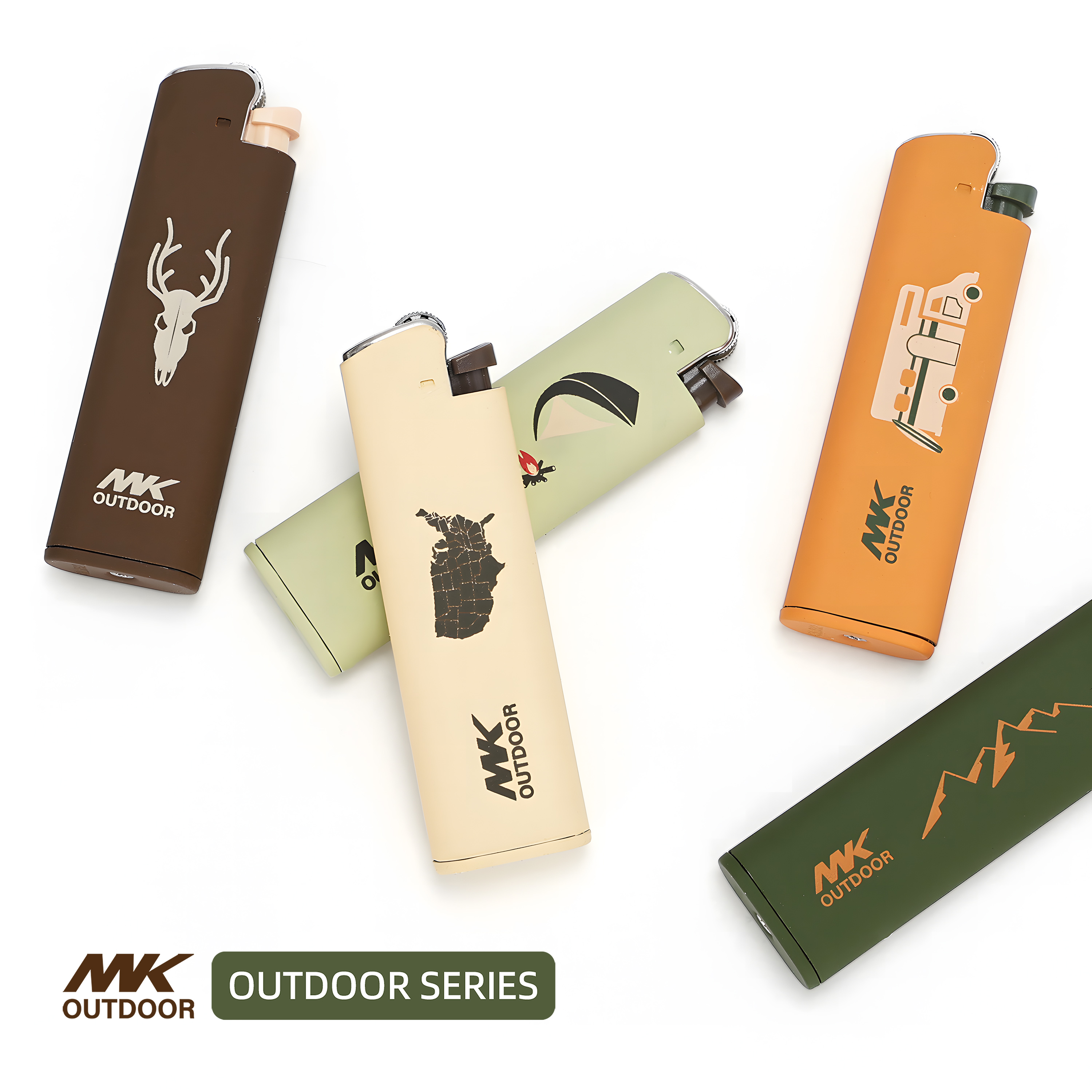 Golden Metal Case Flint Lighter with Safety Design