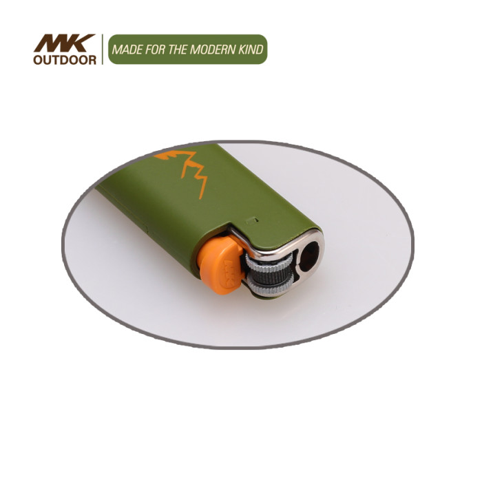 Golden Metal Case Flint Lighter with Safety Design