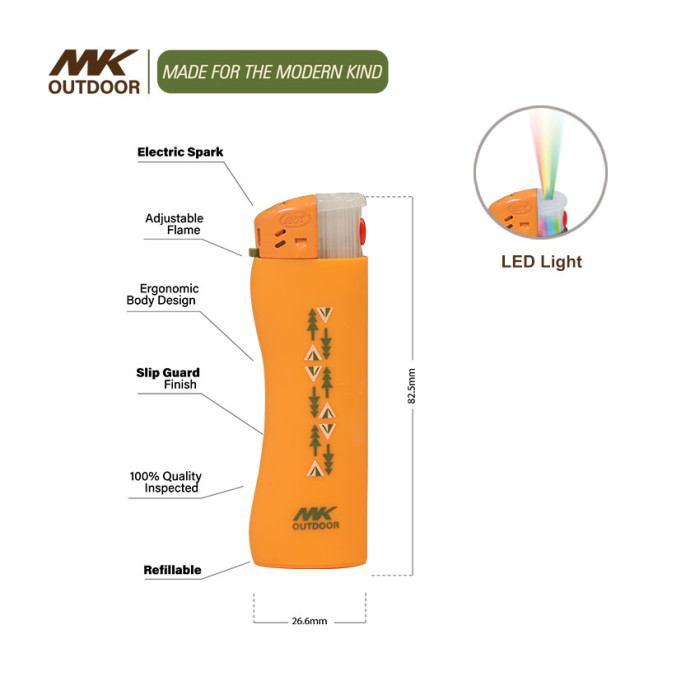 Electronic Lighter with Colorful Flashlight