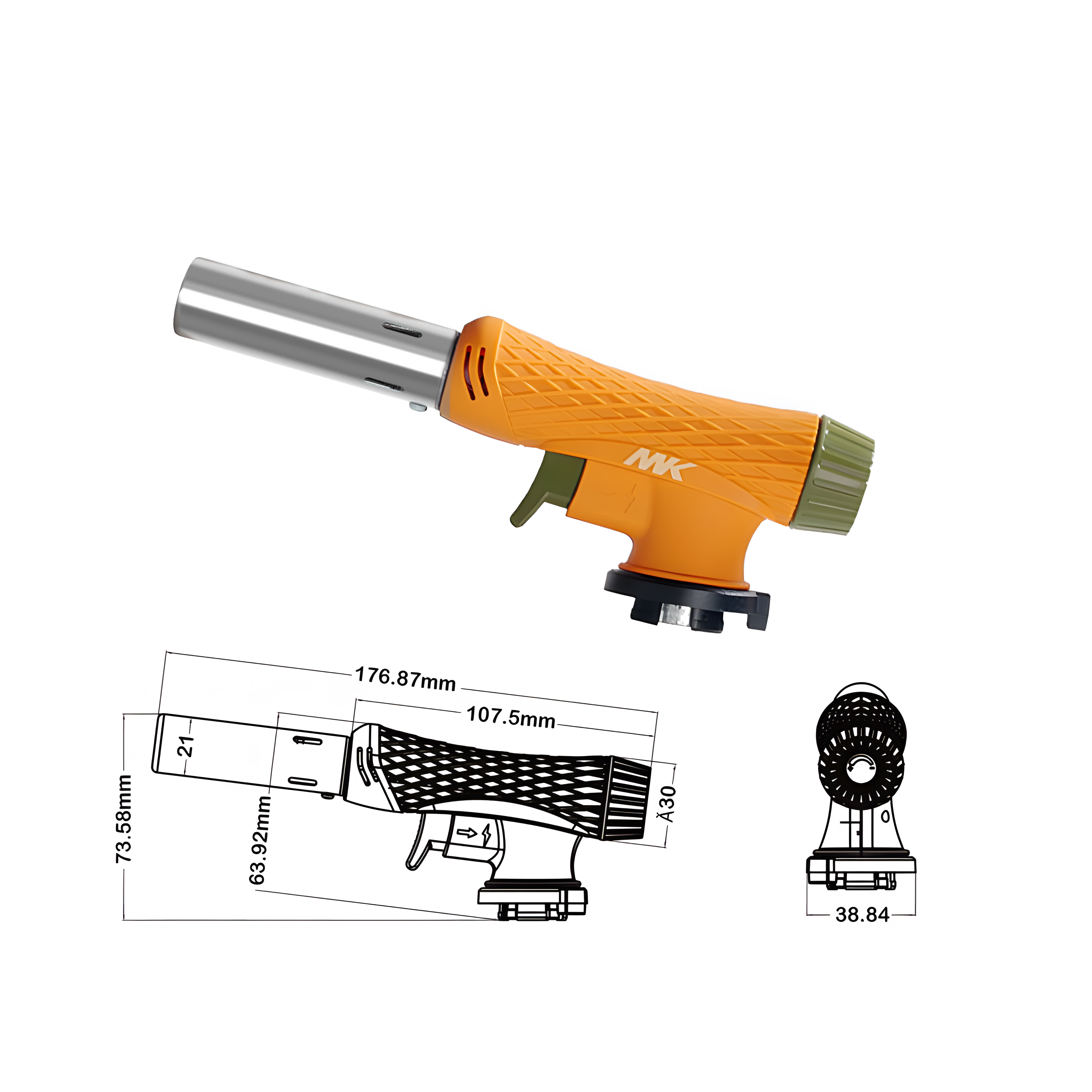 Gas Torch Lighter Safe Durable Butane Flame Gun