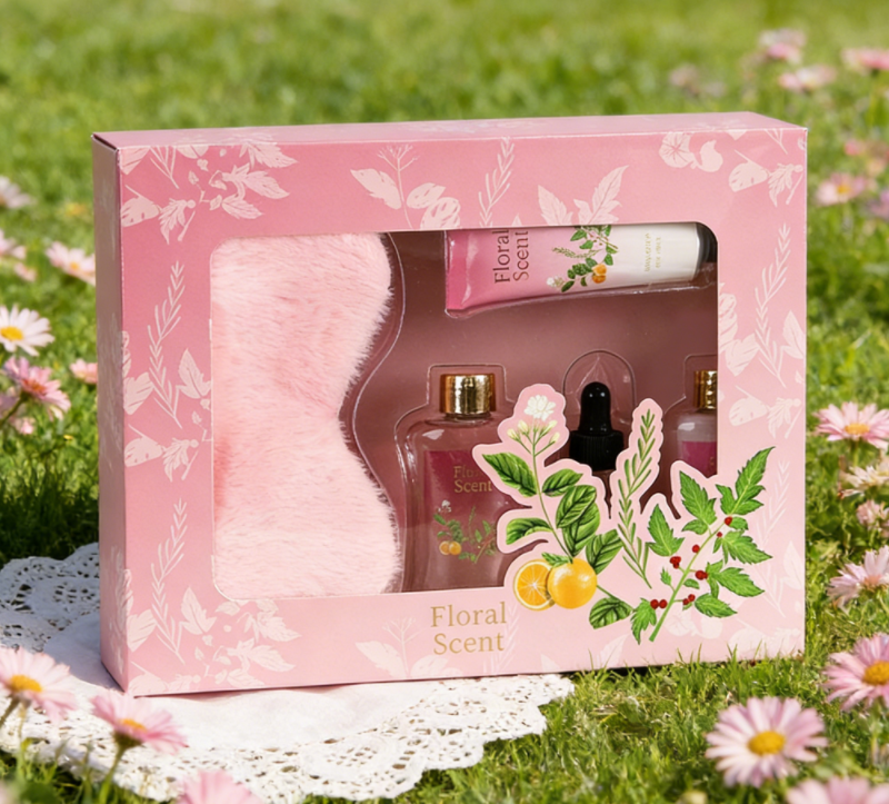 Floral Scent Bath Set - 5 Pcs Luxury Skincare Gift Box & Moisturizing Body Care Kit