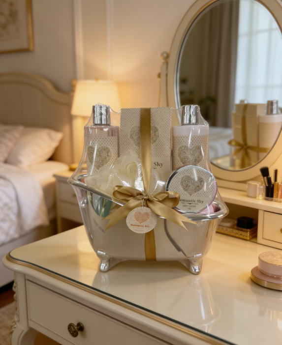 Romantic Sky Bathtub Spa Gift Set - 5 Pcs Luxury Skincare Gift Set & Body Care Kit