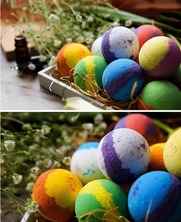Rainbow Bath Bomb - Organic Bath Fizzies & Fizzy Bath Bomb for Spa Relaxation
