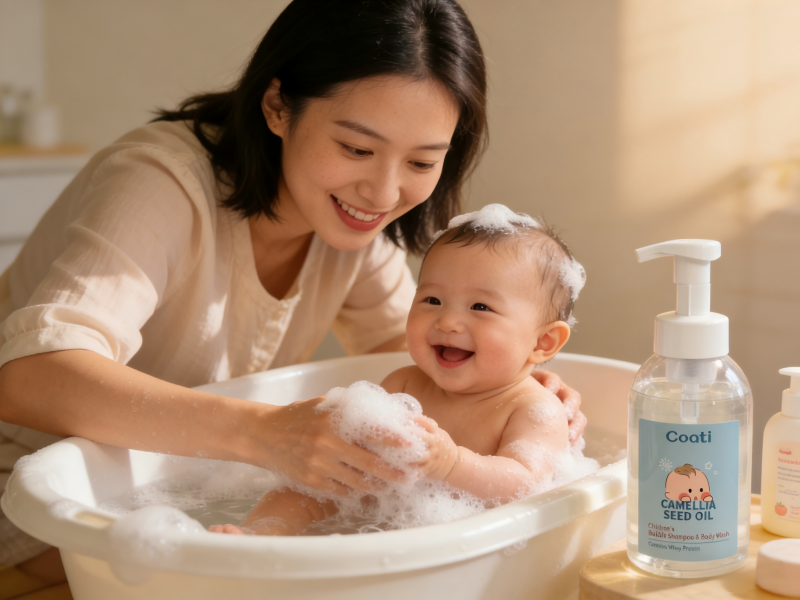 Coati Camellia Seed Oil Shampoo & Body Wash - Premium Whey Protein Formula for Kids