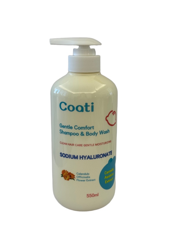 Coati 550ml Gentle Comfort Baby Body Wash & Hydrating Baby Shampoo - Sodium Hyaluronate Sensitive Skin Baby Wash