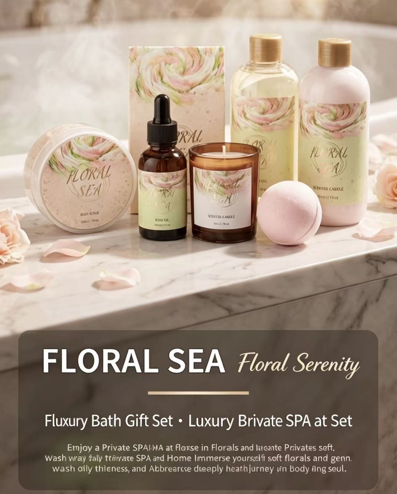 FLORAL SEA bath gift set