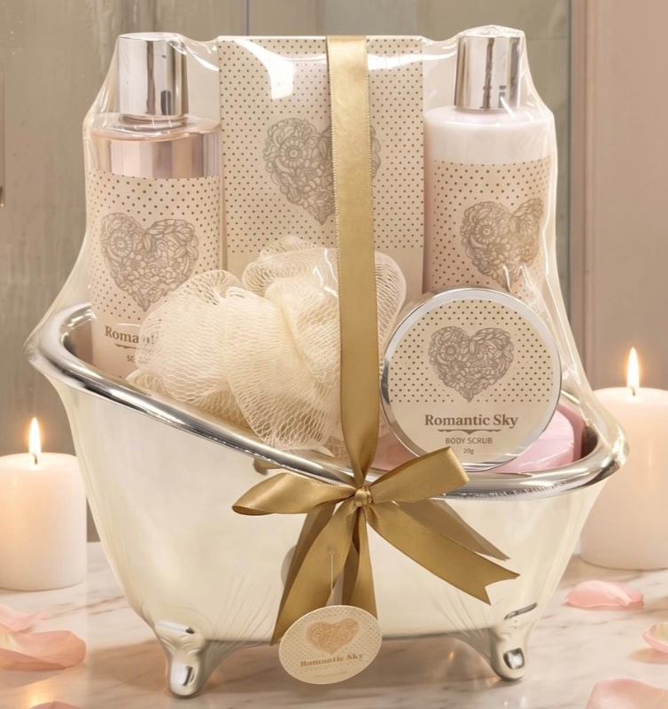 Luxury Romantic Spa Bath Gift Set - Premium Self Care Body Bath Kit For Women
