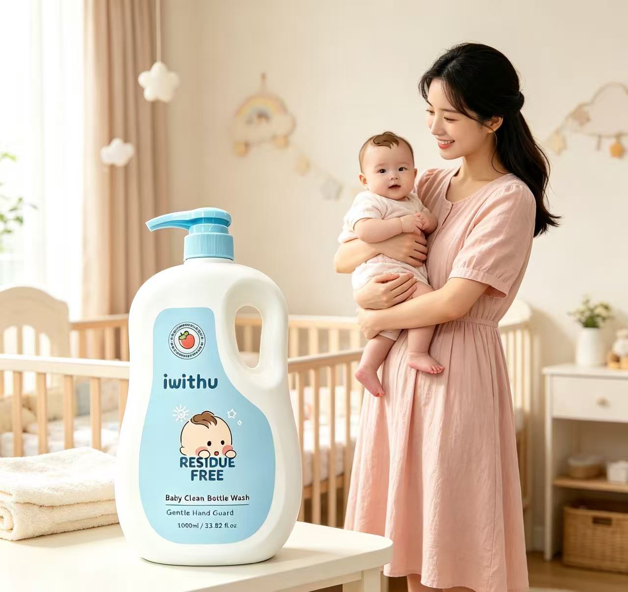 Residue-Free Baby Bottle Wash | Gentle Hand-Friendly Formula by iwithu