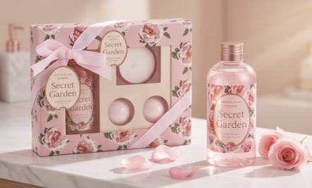 Secret Garden Sparkling Rose Bath Gift Set - Luxury Home Spa Body Care Gift Kit Secret Garden Sparkling Rose Bath Gift Set - Luxury Home Spa Body Care Gift Kit