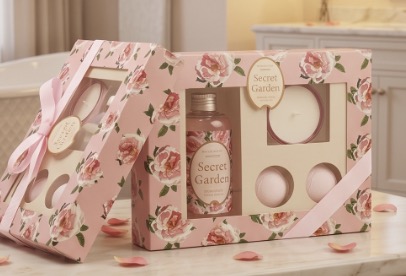 Secret Garden Sparkling Rose Bath Gift Set - Luxury Home Spa Body Care Gift Kit Secret Garden Sparkling Rose Bath Gift Set - Luxury Home Spa Body Care Gift Kit