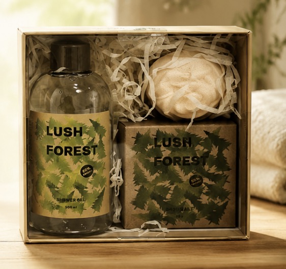 LUSH Forest Bath Gift Set Natural Woody Scent Shower Care Gift Box