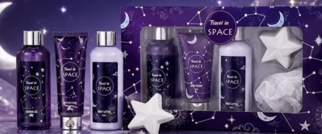 Travel in Space Romantic Starry Sky Spa Bath & Body Gift Set Galaxy Night Scented Luxury Body Care Kit Travel in Space Romantic Starry Sky Spa Bath & Body Gift Set Galaxy Night Scented Luxury Body Care Kit