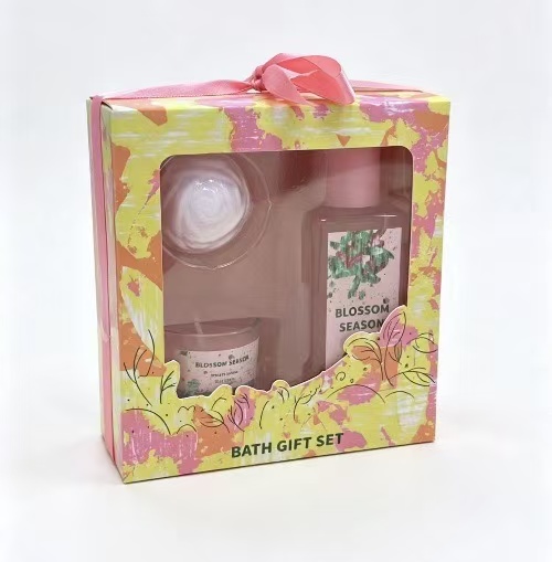 Blossom Season Bath Gift Set 3 In 1 Floral Spa Self Care Gift Box For Women Holiday Gift Blossom Season Bath Gift Set 3 In 1 Floral Spa Self Care Gift Box For Women Holiday Gift