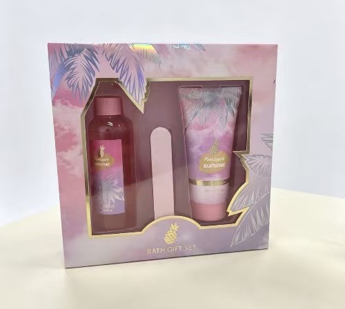 Luxury Spa Bath Gift Set Collection, Pineapple & Rose Scented Bath Bomb & Body Care Gift Box for Holiday Gift