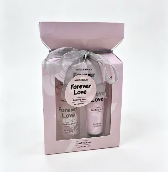 Forever Love Sparkling Rose Mini Bath Gift Set, Portable Floral Shower & Lotion Body Care Gift Box For Women Forever Love Sparkling Rose Mini Bath Gift Set, Portable Floral Shower & Lotion Body Care Gift Box For Women