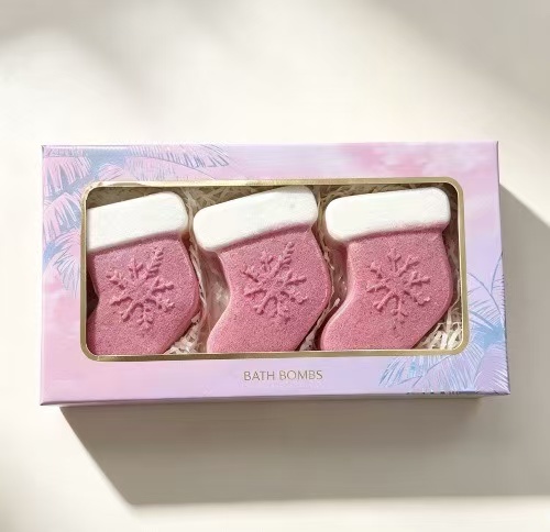 Christmas Sock Shaped Bath Bomb Gift Set Natural Moisturizing Fizzy Bath Bombs For Holiday Gift Home SPA