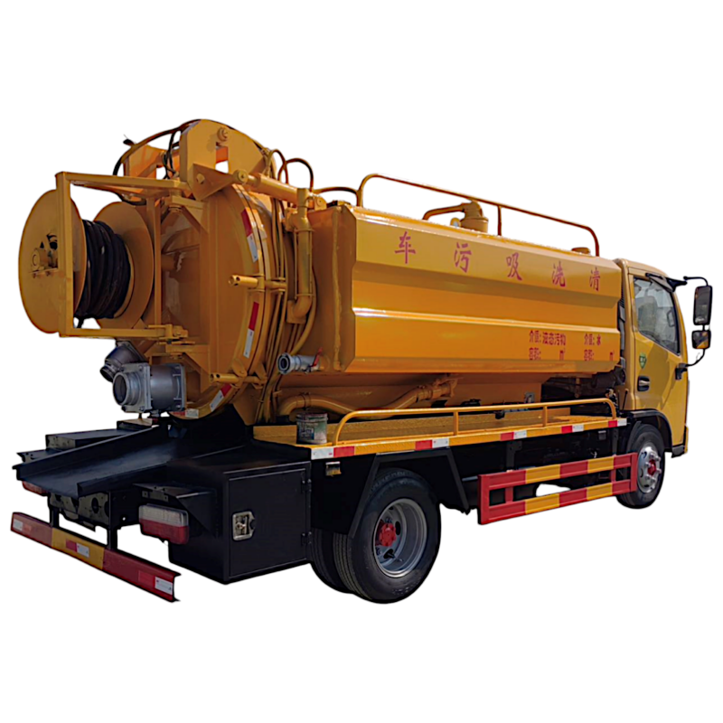 Camion de nettoyage et d'aspiration des eaux usées Dong Feng 4+2 mètres cubes d'occasion