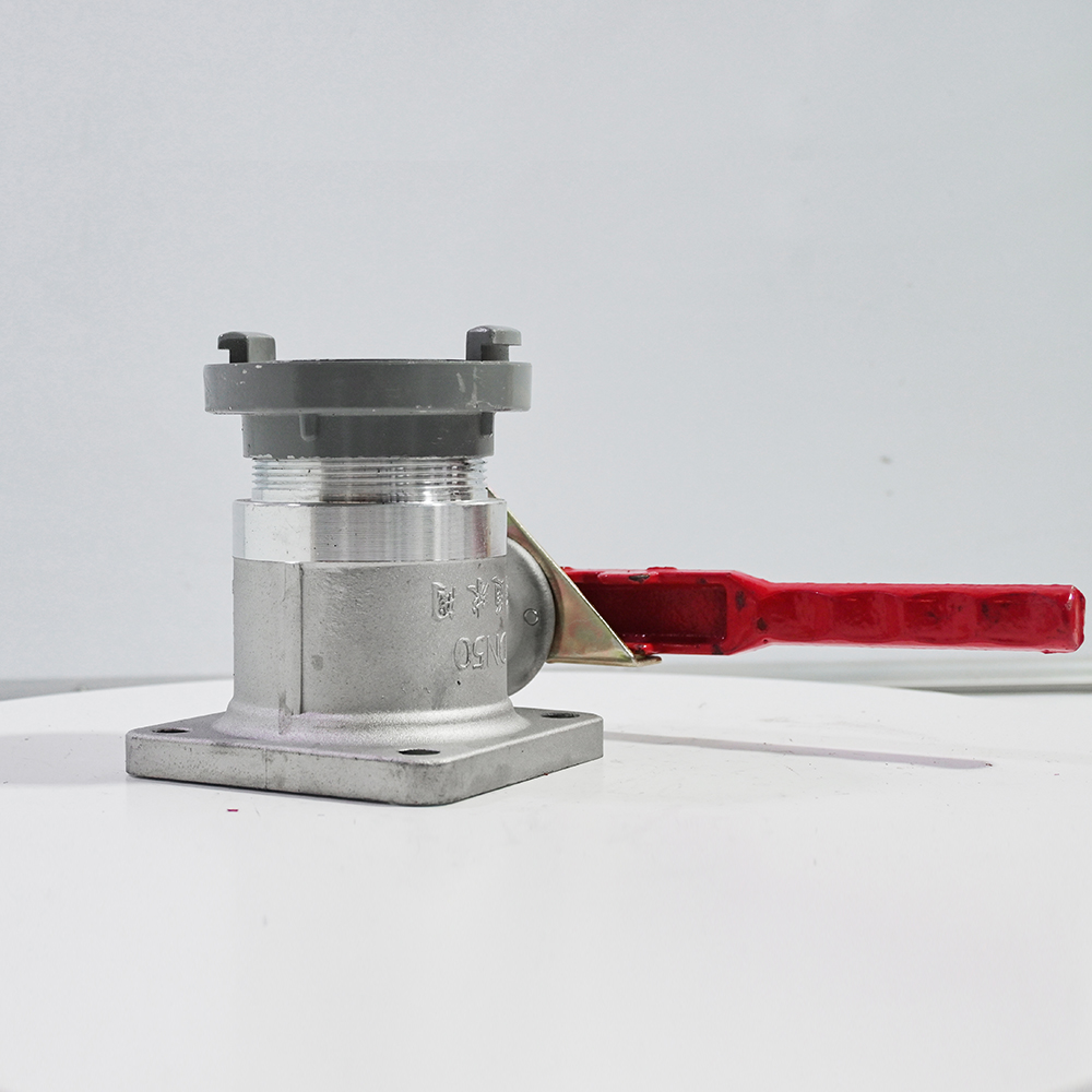 Fire ball valve for tanker trucks and water sprinkler trucks (through-type)
