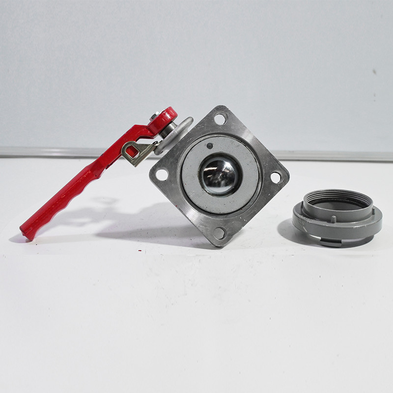 Fire ball valve for tanker trucks and water sprinkler trucks (through-type)