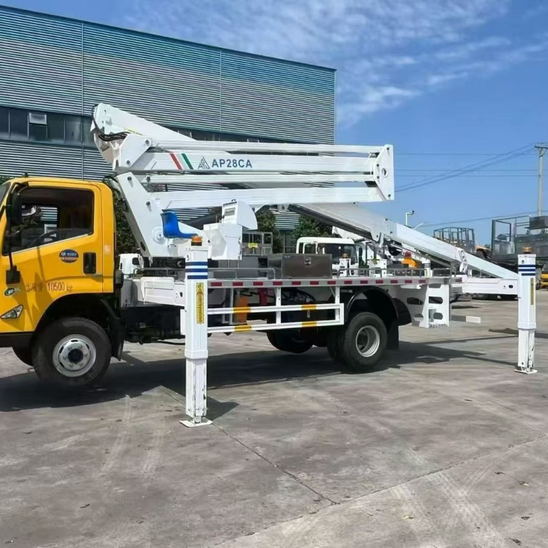 dual boom aerial work truck