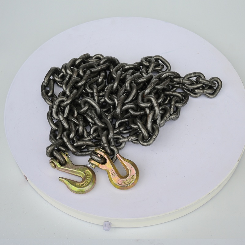 Chaîne de remorquage en acier au manganèse haute résistance pour camions, chaîne de transport robuste pour remorques avec crochets à chape