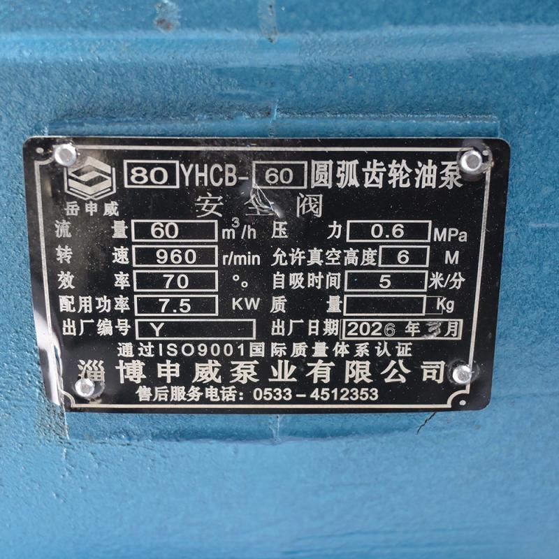 Pompe à carburant rotative en fonte, pompe à huile à engrenages, 960 tr/min, 7,5-22 kW, 40-100 m³/h, pour transfert de carburant dans les camions-citernes et les dépôts pétroliers.