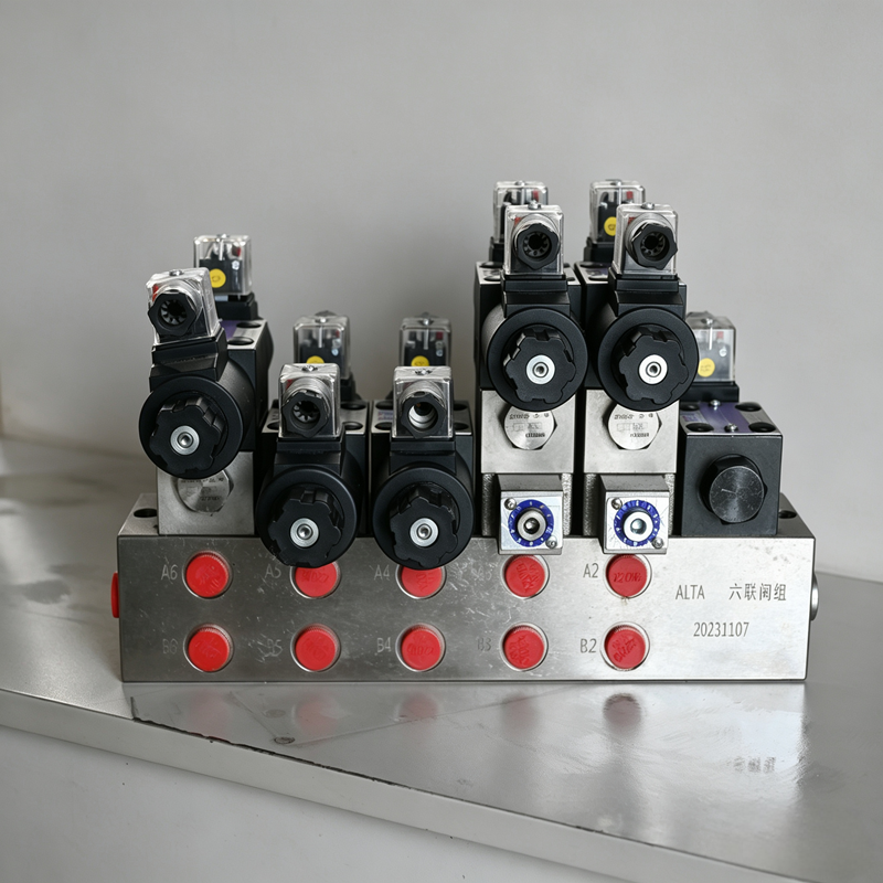 Bộ van điện từ thủy lực 5/6/7/9 ngân hàng tích hợp khối van điều áp cho xe thu gom rác thải đô thị