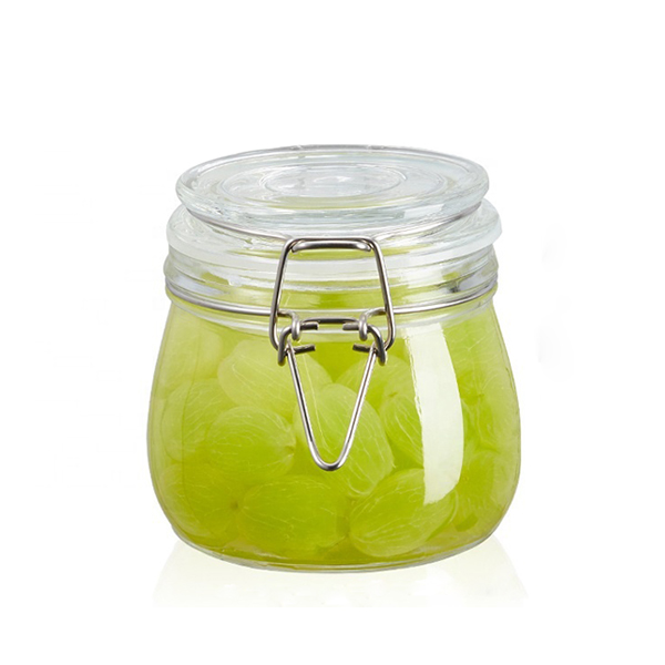 Wholesale airtight glass jar kitchen glass jar container with lid for storage customizable cylinder seal airtight