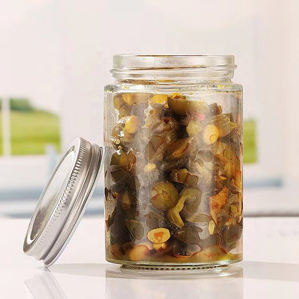 Wholesale airtight glass jar kitchen glass jar container with lid for storage customizable cylinder seal airtight