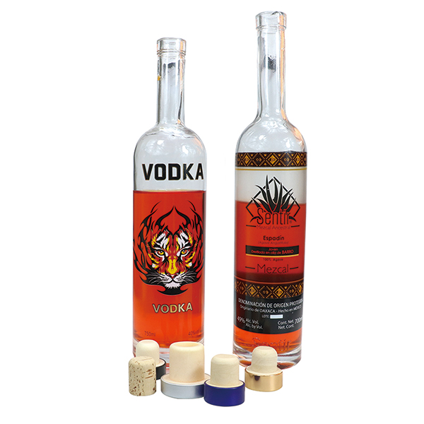 Premium Look High-Quailty Custom Label 750ml Square Extra Flint Vodka Spirits Glass Bottle