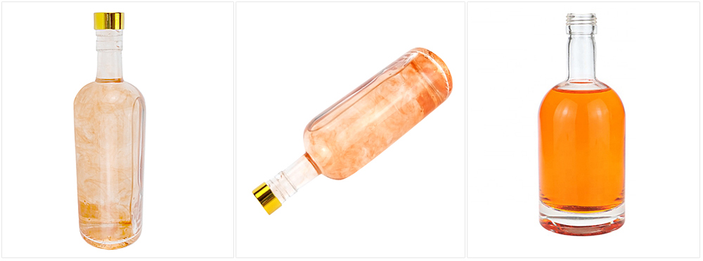 Flint Clear Glass Stout Round Bottle