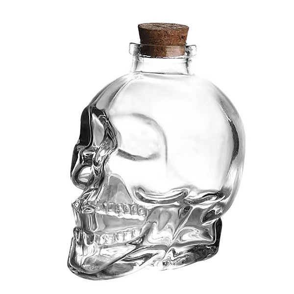Factory Shaped Empty 200ml 250ml 500ml 750ml Wine Glass Skull Liquer Bottle