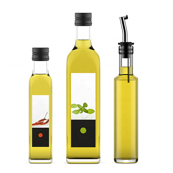 Best Selling Super Flint Glass Bottle Cooking Olive Oil Vinegar Cruet With Stainless Steel Spout Rubber Cork