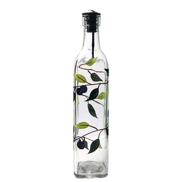 Best Selling Super Flint Glass Bottle Cooking Olive Oil Vinegar Cruet With Stainless Steel Spout Rubber Cork