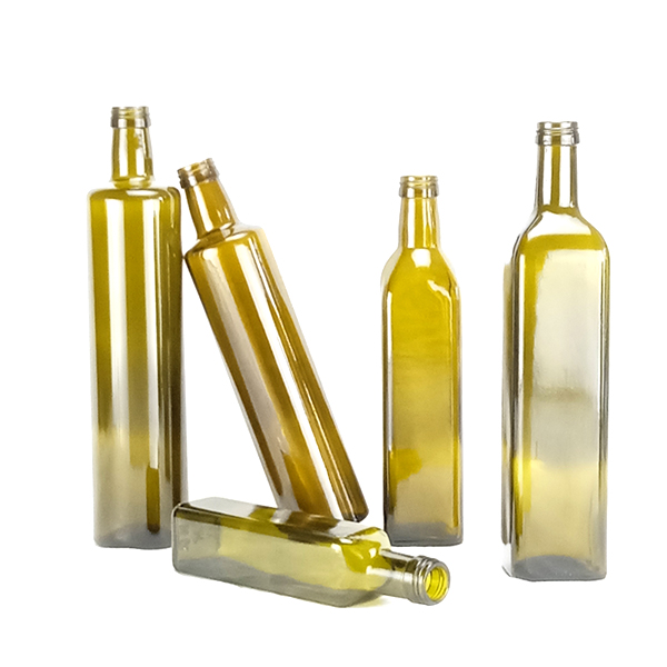 Cooking Oil Bottle Square Round Clear Glass Olive Oil Glass Bottle 100ml 250 ml 500 ml 750ml