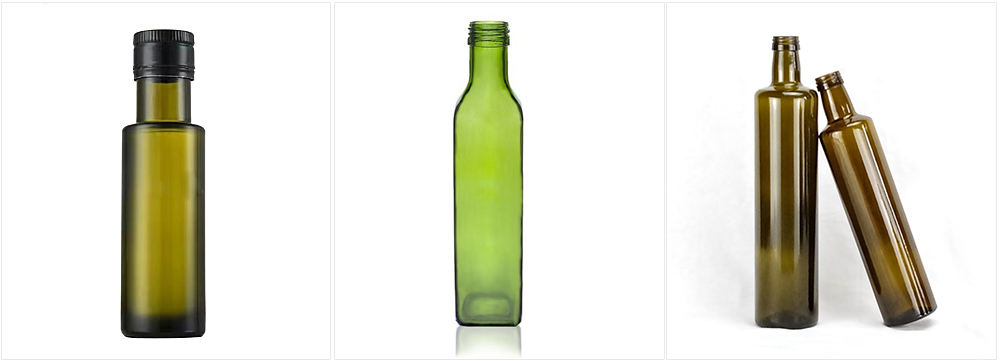 Round Clear Glass Olive Oil Glass Bottle