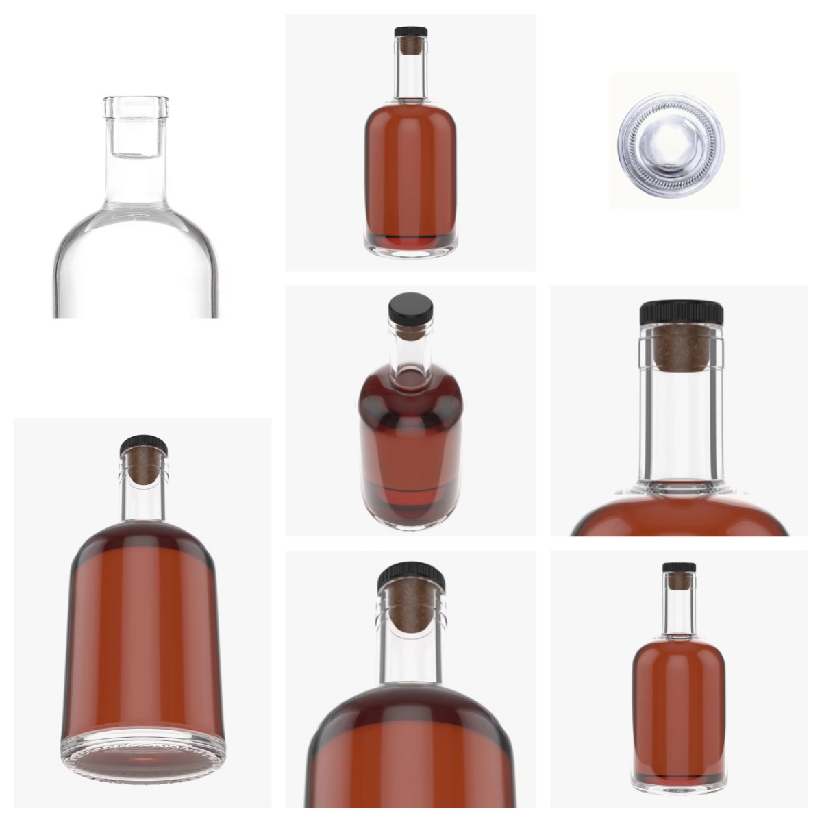 Short Neck Vodka Bottle With Cork