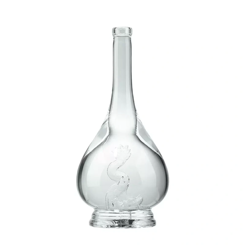 Factory Sale Clear Empty Flat Crystal White Glass Bottle 750ml Vodka Tequila Other Liquor Beverage Stopper