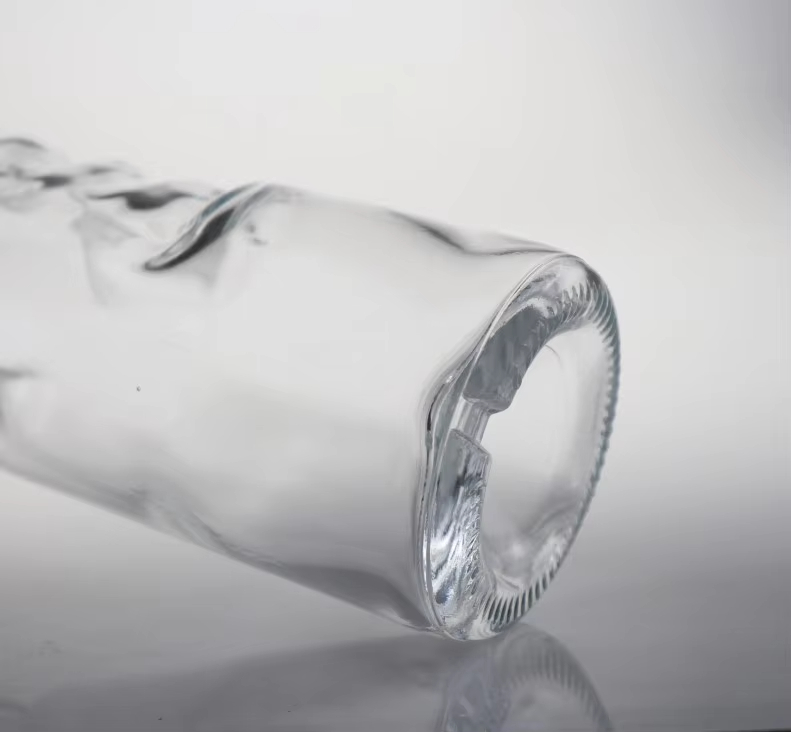 Unique shape finger long neck rum vodka glass bottle