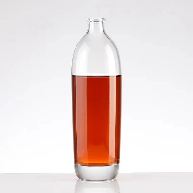 Custom clear 700ml 750ml white spirit gin rum vodka whisky glass bottle with lid and label