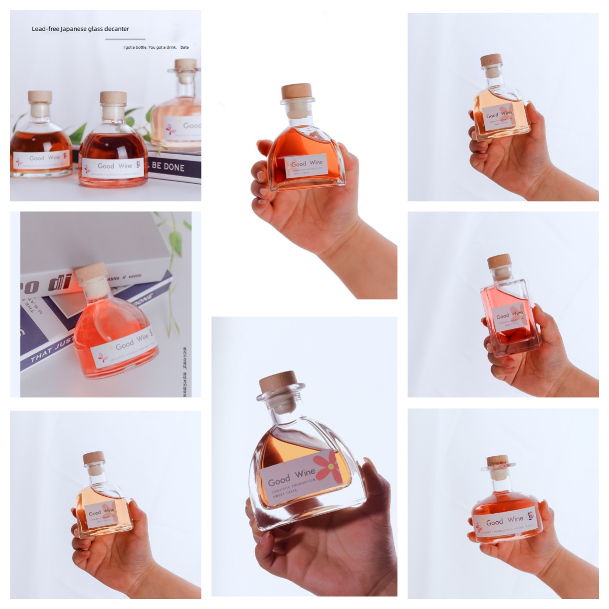 Empty Glass Bottle 100ml 200ml 250ml 500ml Liquor Whisky Vodka Kombucha Flat Flask Bottle