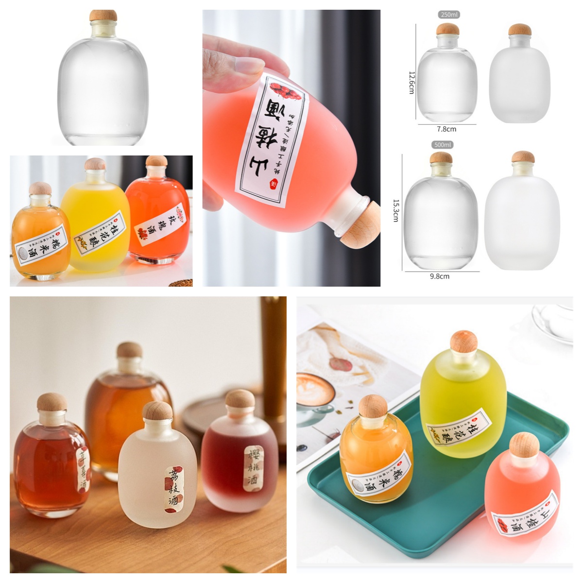 Glass Juice Glass Bottle With Cap