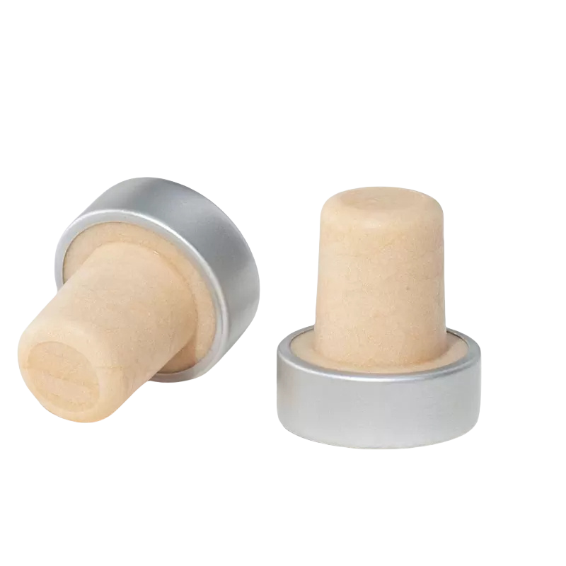 High Polymer Cork Lid for liquor Glass Bottle Closures Wooden Stopper