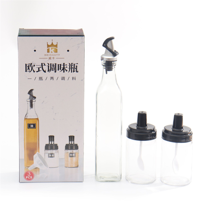 Wholesale black green square glass olive oil bottle with plastic screw cap