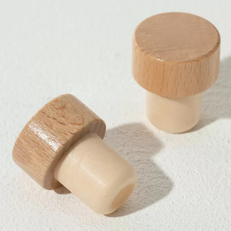 Wooden Bar-Top cork stopper wine conical cork bottle stopper bamboo tube closure