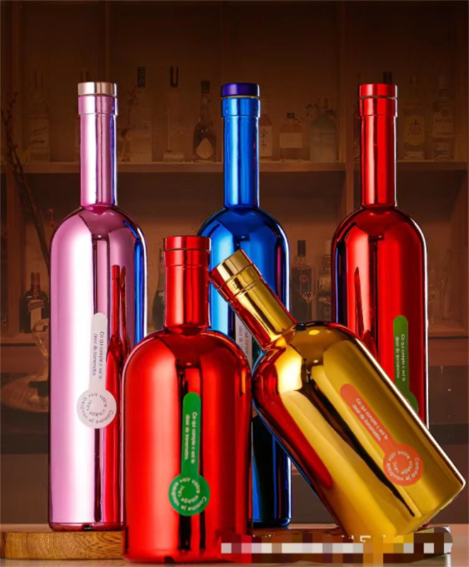 Electrostatic spraying color glass bottles Vodka bottles whiskey bottles
