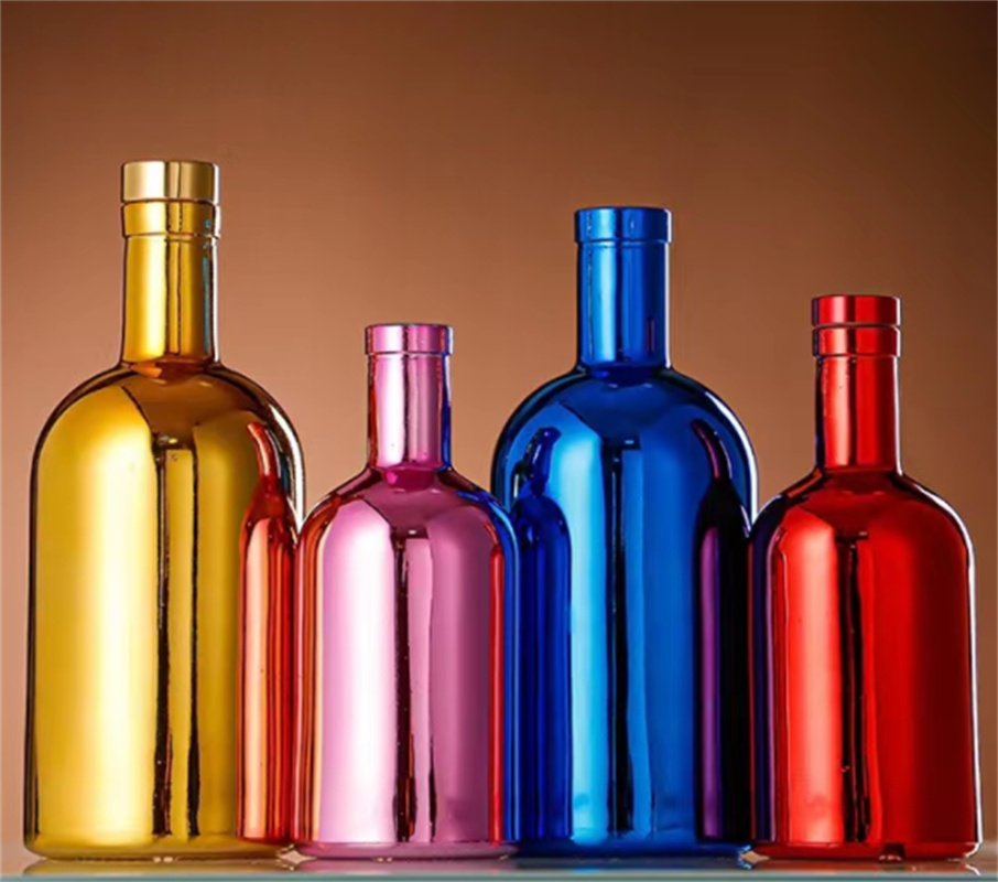 Electrostatic spraying color glass bottles Vodka bottles whiskey bottles
