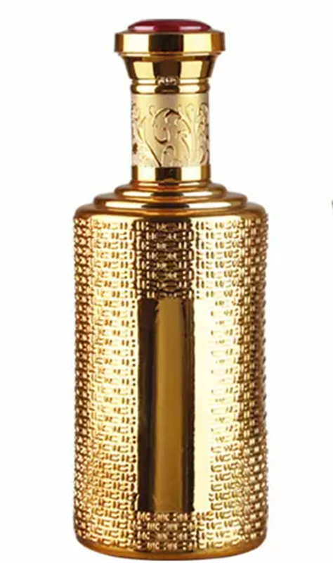 Electroplated bottle 500ml 700ml 750ml glass bottle whiskey vodka bottles with seal caps